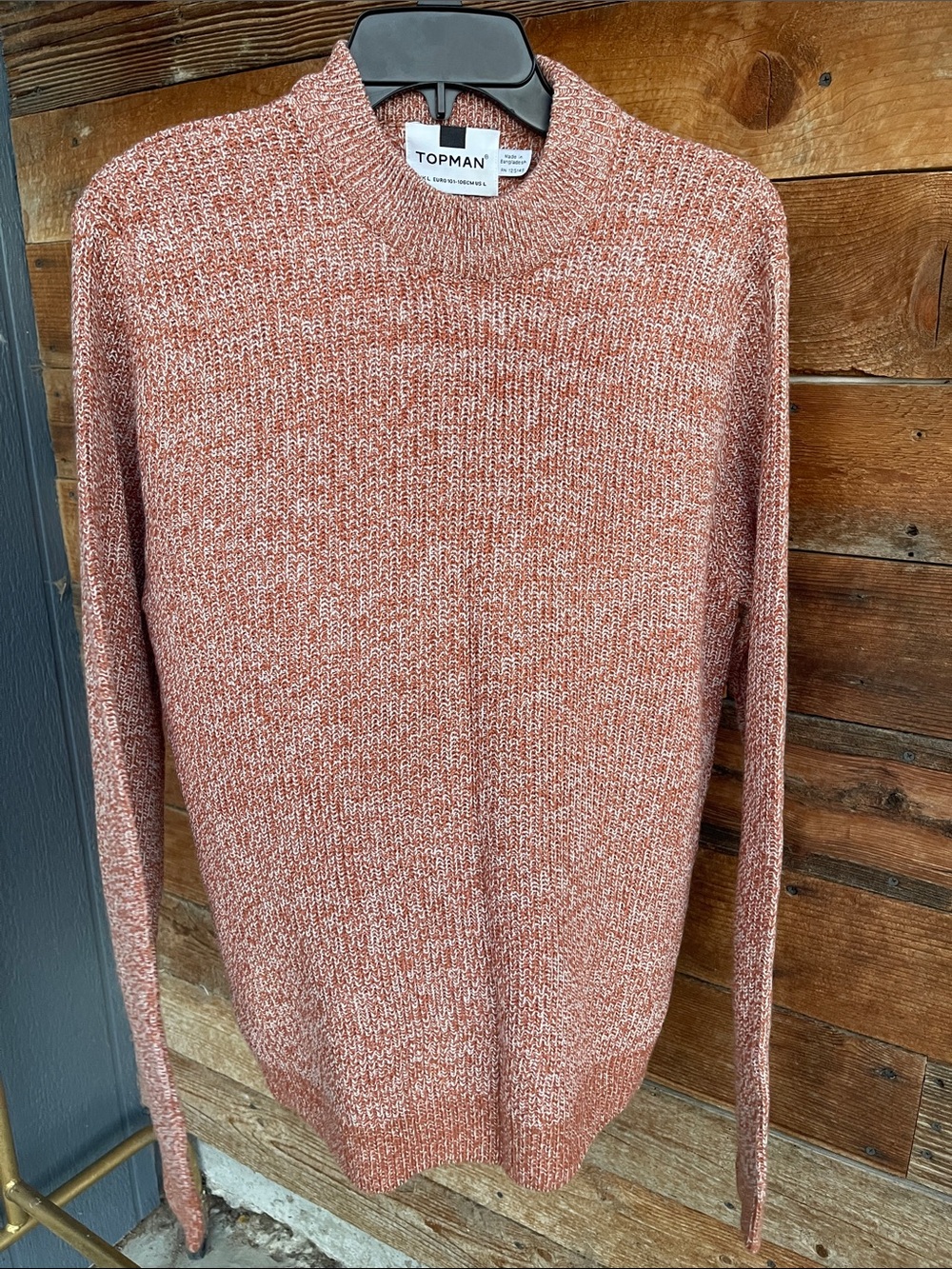 Topman Rust Marled Crewneck Sweater